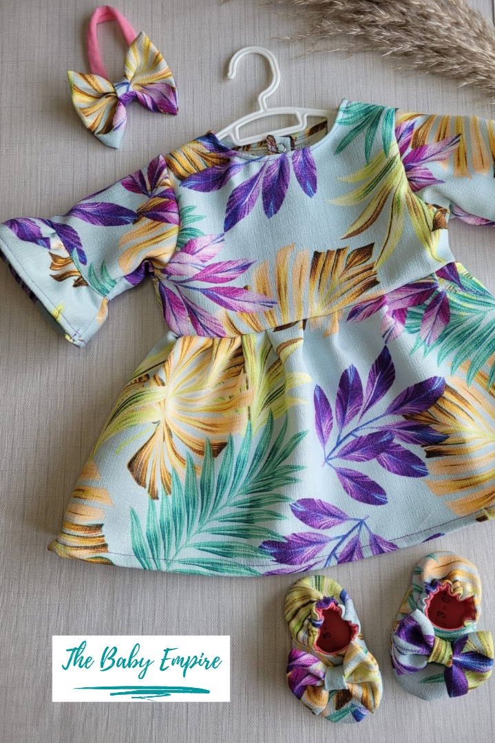 Baby Girls Leaf Printed Dress