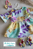 Baby Girls Leaf Printed Dress