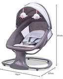 Baby swing with dimensions on a white background