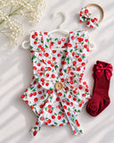 Baby Girls Cherry Romper Gift Set 1