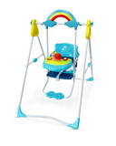 Children's swing with colorful design on a white background