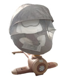 Baby seat with canopy on a concrete floor
