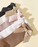 Nude Bow Knee High Socks