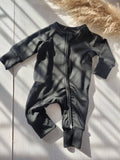 Babies Black Zip Romper
