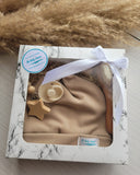 Baby Boy Gift Set 4Pc – Beige (0–6 Months)