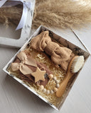 Baby Girl Gift Set 4Pc – Brown (0–6 Months)