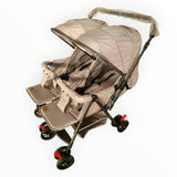 double stroller with two seats on a white background