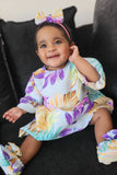 Baby Girls Leaf Printed Dress