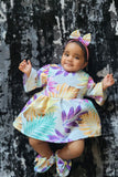 Baby Girls Leaf Printed Dress