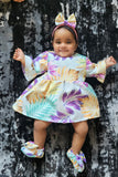 Baby Girls Leaf Printed Dress