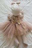 3-6m Baby Girls Beige Lace Tutu Dress