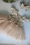 3-6m Baby Girls Beige Lace Tutu Dress