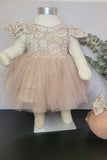 3-6m Baby Girls Beige Lace Tutu Dress