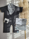3-6M Baby Boys Romper Set - Black