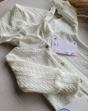 White hooded grower with turban and headband